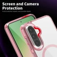 thumbnail image 6 of ELEHOLD Clear Magnetic Phone Case for Samsung Galaxy S25 Edge, Compatible with Wireless Charging Slim Translucent Matte Back Shockproof Anti-Fingerprint Cover for Samsung Galaxy S25 Edge,Pink, 6 of 7