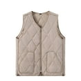 thumbnail image 2 of Womens Lightweight Quilted Puffer Vests Padded Zip up Sleeveless Jacket Oversized Waistcoat Outerwear with Pockets New Fall Outerwear for Women Khaki 5XL, 2 of 9