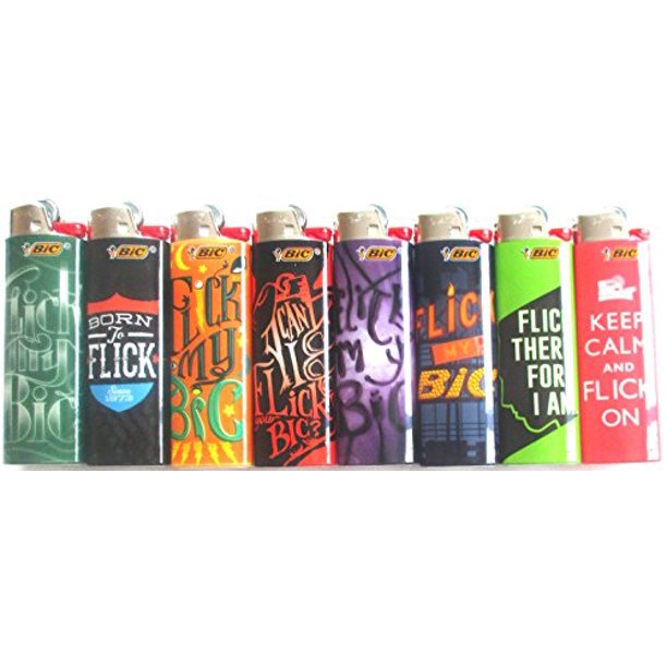 BIC Special Edition Flick My BIC Series Lighters , Set of 8 Lighters