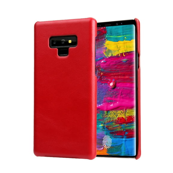 Galaxy Note 9 Genuine Leather Case, Allytech [Slim Vintage Series] [Bumper Case] Snug Fit Back Cover with Full Body Protection for Samsung Galaxy Note 9 6.4 Inch Phone, Red