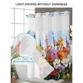 thumbnail image 4 of No Hook Cloth Fabric Shower Curtain with Snap in Liner, Vintage Wildflowers Waterproof Shower Curtains Set with See Through Top Window, Rustic Oil Painted Abstract Botanical Bath Curtains 48"x72", 4 of 6