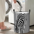 thumbnail image 5 of Fotbe Optical Zebra Illusion Pattern Laundry Basket with Handles, Waterproof Large Laundry Hamper, Wash Bag for Corner Dorm, Rolling Laundry Basket with Handles-Small, 5 of 6