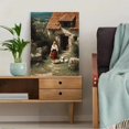 thumbnail image 5 of Cottage Girl with Chickens Canvas Wall Art, Rustic Farmhouse Pastoral Landscape Home Wall Decor, 5 of 8