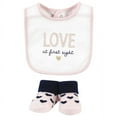 thumbnail image 4 of Hudson Baby Infant Girl Cotton Bib and Sock Set, Love At First Sight, 0-9 Months, 4 of 5