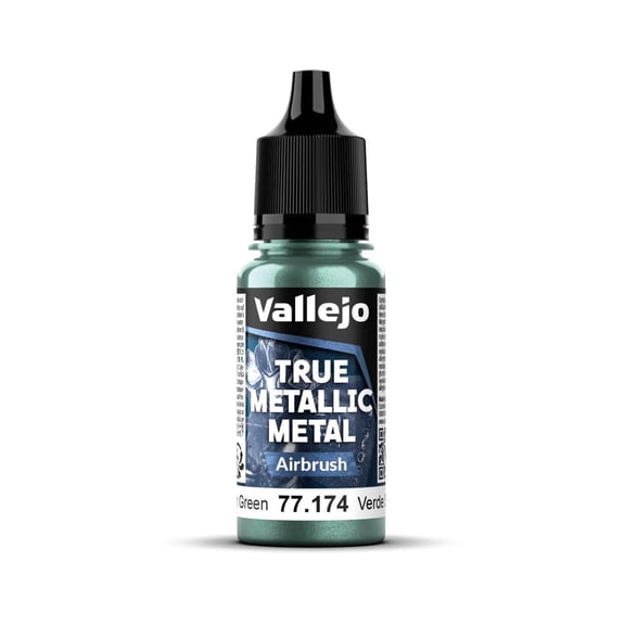 Vallejo - Dusken Green Airbrush | True Metallic Metal TMM | Acrylic Colors for Painting Metal Effects on Fantasy, Historical, and Wargaming Miniatures | 18 ml (0.6 fl.oz.)