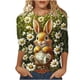 thumbnail image 3 of TaTaai Women's Easter Printed Pullover Top Round Neck 3/4 Sleeve Loose Fit Casual Holiday Spring Festival T-Shirt Everyday Blouse Gift, 3 of 5