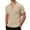Khaki, variant on KHONTS Men's Linen T Shirts Short Sleeve Classic V Neck T-Shirt Casual Summer Basic Tee Shirt White XXL