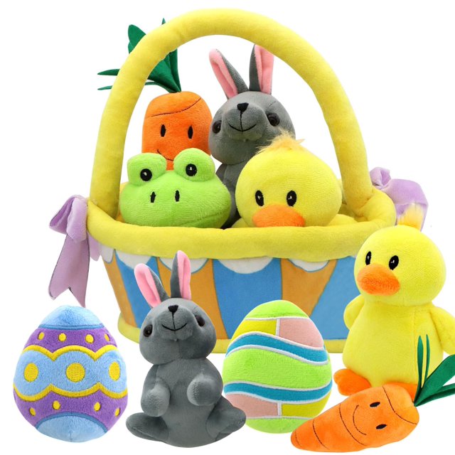 Cesta de peluche de Pascua JOYIN, 7 unidades, estilo original para niños