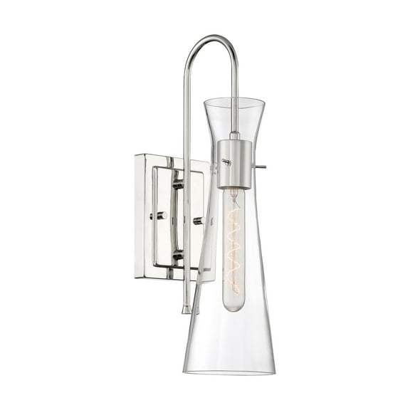 60/6867 Nuvo Lighting Bahari-1 Light Wall Sconce in Traditional Style-4.75 Inches Wide by 17.5 Inches High-Polished Nickel Finish