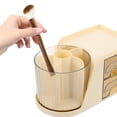 thumbnail image 4 of unbranded Organizador De Escritorio Giratorio Color Beige Para Brochas Y Cosméticos Con Cajones Prácticos, 4 of 8