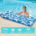 thumbnail image 4 of Inflatable Pool Floats Raft Water Hammock Lounge Adults with Headrest Floating Pool Lounge Contour Lounger for Men Women 73 x 34 Inches (Blue), 4 of 9