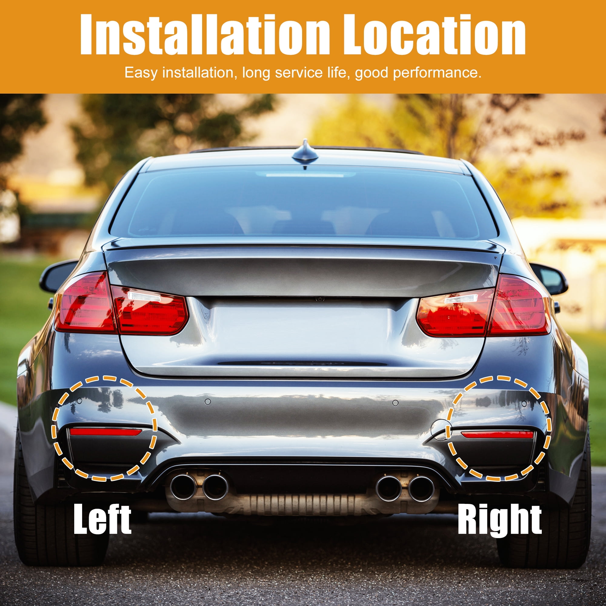 Unique Bargains Car Rear Bumper Reflector Strip Cover for BMW X1 2013-2015 Models