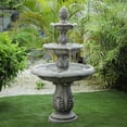 thumbnail image 6 of LuxenHome Gray Resin Pineapple 3-Tier Outdoor Garden Fountain, 6 of 9