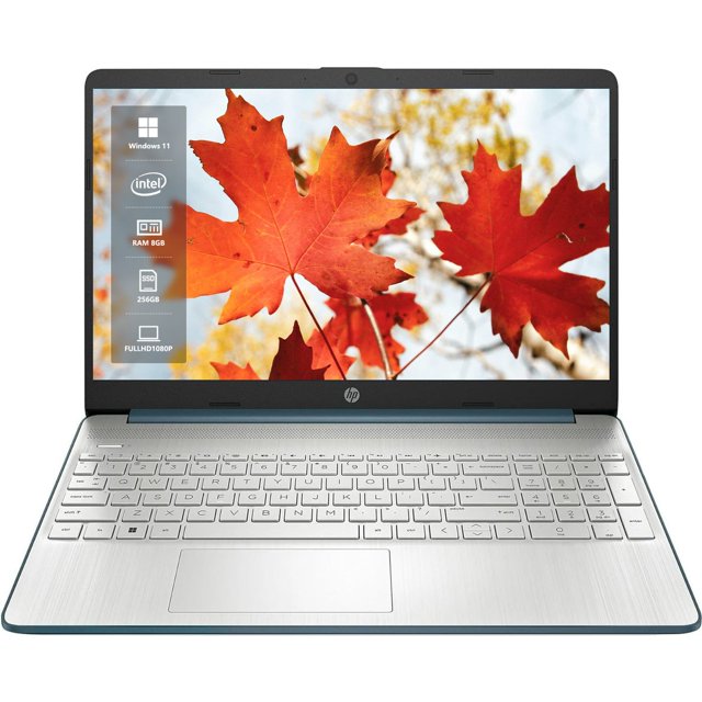 HP 15.6" Full HD IPS Laptop, Intel Core i5-1235U, 8GB RAM, 256GB SSD, Intel Iris Xe Graphics, Wi-Fi 5, Bluetooth, Spruce Blue