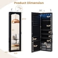 thumbnail image 3 of Gymax Jewelry Armoire w/ Full-Length Mirror w/ Built-in LED Lights Hooks Shelves, 3 of 10