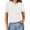 White, variant on Women's Short Sleeve Crewneck Top | Casual Slim Fit Ribbed Knit Basic Tee Petite Turtleneck Women's Tee Shirts Womens Running Tee Shirts Short Sleeve Top Cute Summer Top Ladies Athletic Wear Casual V