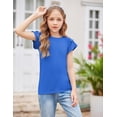 thumbnail image 4 of Arshiner Girls T Shirts Ruffle Short Sleeve Round Neck Loose Blouse Summer Solid Color Casual Girl Tee Tops, 4 of 6