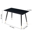 thumbnail image 2 of Rectangular Table, Modern Writing Desk Dining Table with Metal Legs and Wide Tabletop Surface, Black Finish Table with Feet Pads for Kitchen Dining Room Living Room, Black, 2 of 4