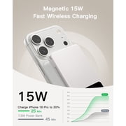 10,000mAh Magnetic Wireless Power Bank Compatible with Mag-Safe, 15W Fast Charging Portable Charger with USB-C 22.5W PD Input/Output - for iPhone 17/16/15/14/13/12 Series, AirPods