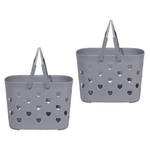 2Pcs Household Fruit Vegetable Portable Storage Baskets Handheld Shower Basket