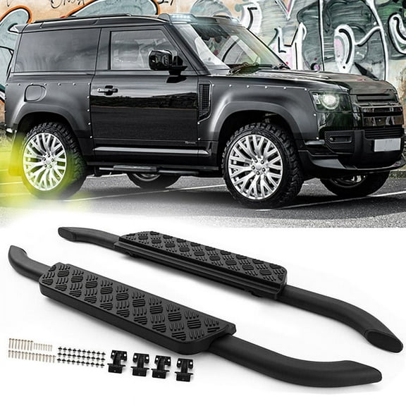 2pcs Side Step fit for Land Rover Defender 90 2020-2024 L663 2door Running Board Pedal Rail Board (Vintage Style)