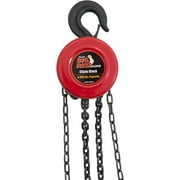 BIG RED Manual Hand Lift Steel Chain Block Hoist with 2 Hooks, 3 Ton (6,000 lb) Capacity, Red, W9030R