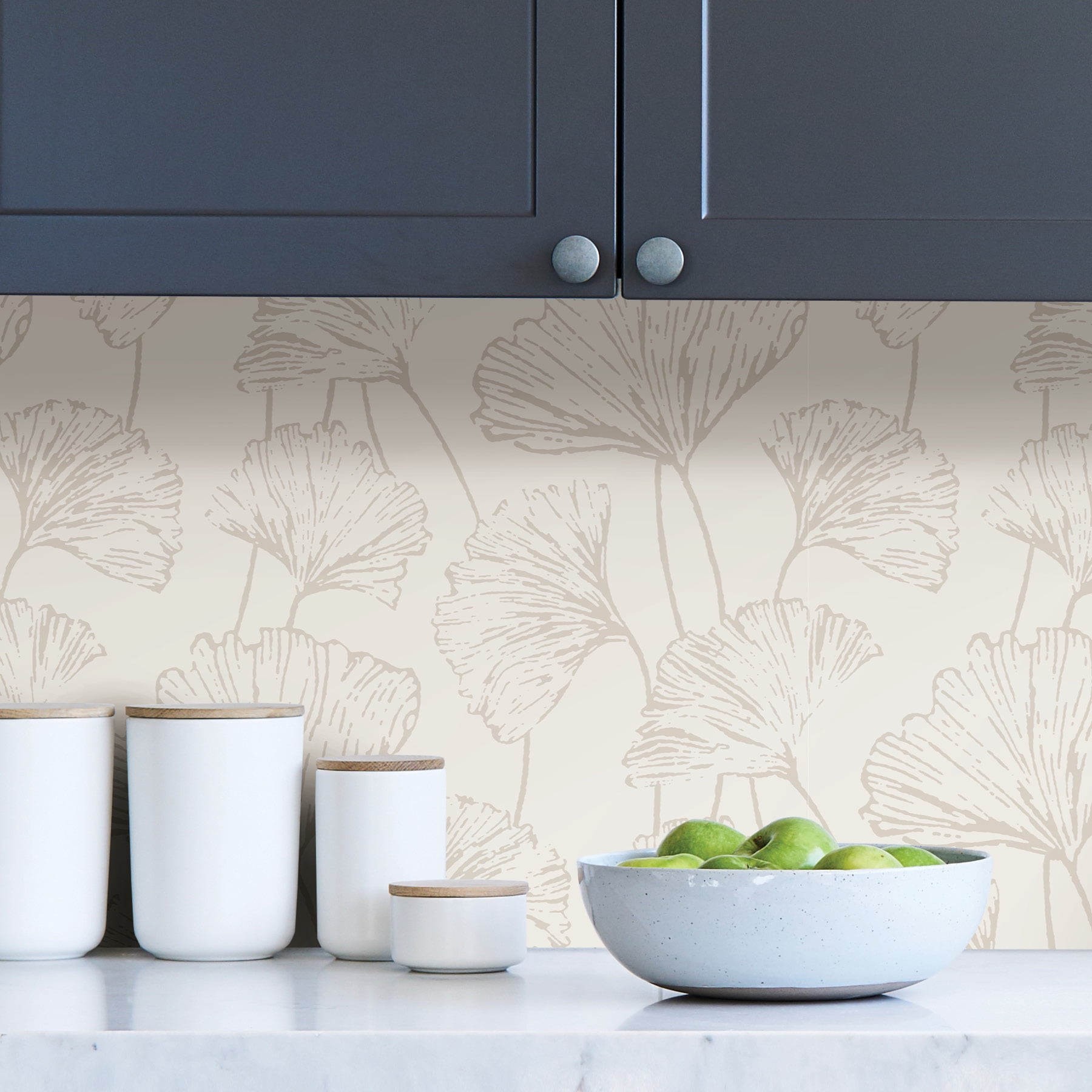 NuWallpaper Silver Hikarigaoka Vinyl Peel And Stick Wallpaper, 216-in by 20.5-in, 30.75 sq. ft.