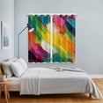 thumbnail image 5 of Curtains 84 Inches Long 2 Panels, Colorful Pigment Grommets Window Treatment Curtain, Abstract Color Block Oil Painting Thermal Curtains Drapes for Living Room/Bathroom, 5 of 9