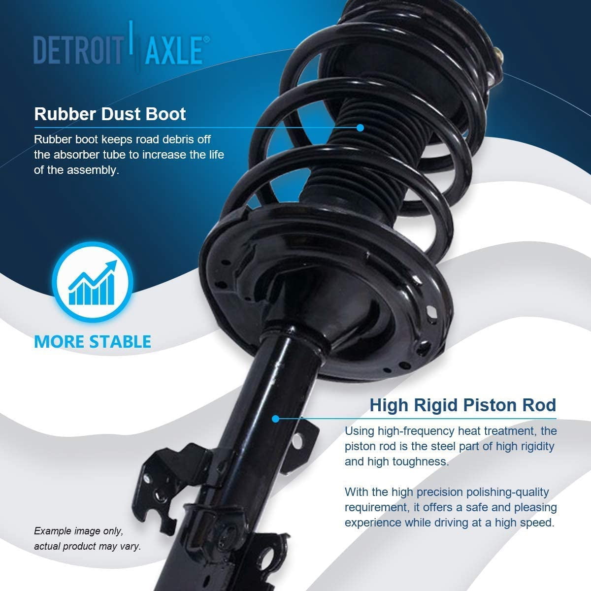 Detroit Axle - Front Rear Struts w/Coil Spring Outer Inner Tie Rods Sway Bars Kit Replacement for 2007-2011 Toyota Camry - 12pc Set