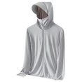 thumbnail image 2 of Mdesiwst Men Women Sun Protection Clothing Hooded Extended Brim Long Sleeve Sun Protection Coat Solid Color Zipper Placket Sun Protection Coat, 2 of 7