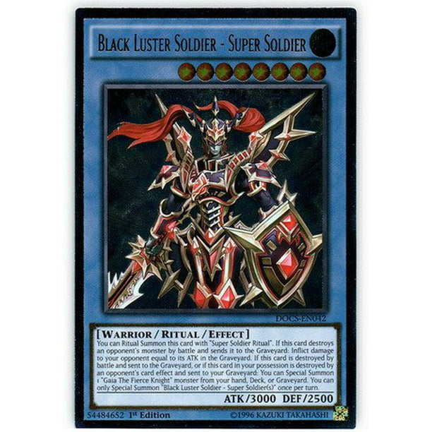 Yu Gi Oh Yu Gi Oh Black Luster Soldier Super Soldier Docs En042 Dimension Of Chaos 1st Edition Ultimate Rare Tabletop Game Walmart Com
