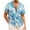 Blue, variant on Mens Hawaiian Shirts Short Sleeve Loose Fit Shirt Floral Print Button Plus Size Holiday Tropical Beach Shirt