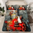 thumbnail image 2 of Erosebridal Hip Hop Music Sheet Set Twin, Retro Guitar Bedding Sets Twin Size, Musical Note Decor, 3pcs, 2 of 7