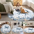 thumbnail image 5 of Blue Crab Coastal Round Area Rug 7Ft Washable Circle Rugs for Dorm Laundry Room, Beach Starfish Nautical Coral Ombre Non-Slip Carpet Floor Mats Indoor Outdoor Carpet Runner Aesthetic Home Decor, 5 of 8