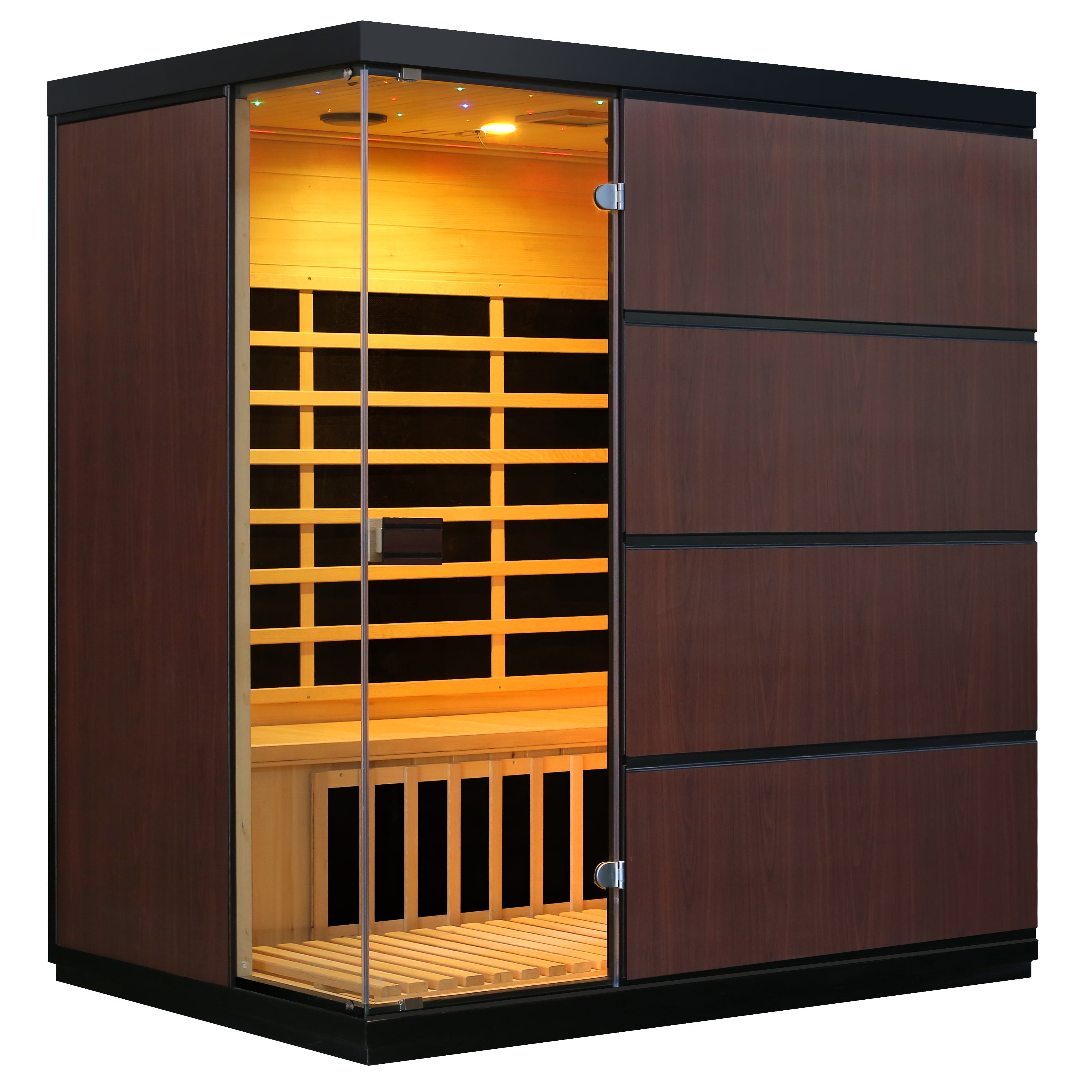 Radiant Saunas Sirona 4Person Hemlock Infrared Sauna with 8 Carbon Heaters