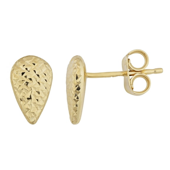 KoolJewelry 10k Yellow Gold Petite Pear Shaped Stud Earrings