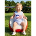 thumbnail image 4 of BemeyourBBs Newborn Baby Boy Girl 4th of July Outfit Patriot Independent Day Clothes Summer Bubble Romper Sleeveless Stripes Embroidery USA Flag Fourth of July Bodysuit Overalls Playsuit Jumpsuit, 4 of 9
