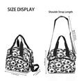 thumbnail image 3 of Herdesigns Football Black And White Insulated Lunch Bag for Women Men Adults Large Reusable Lunch Box Leakproof Portable Cooler Tote Bags with Adjustable Shoulder Strap, 3 of 6