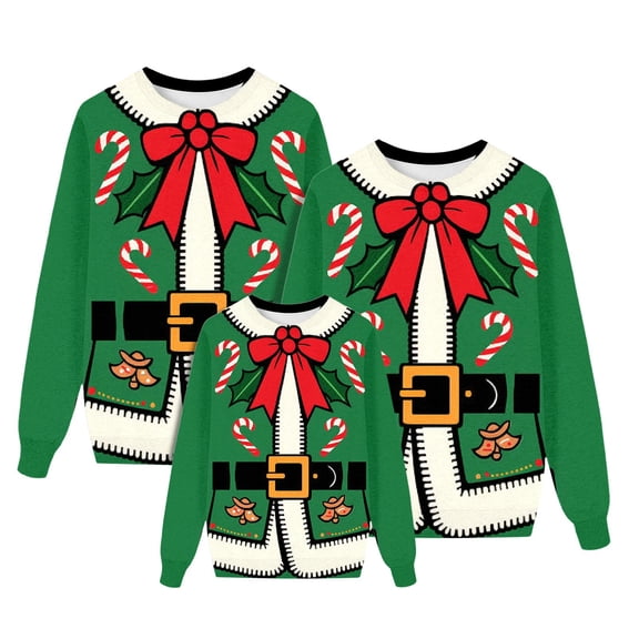 Fiaer Christmas Sweatshirts for Family Crew Neck Baggy Xmas Pullovers Long Sleeve Casual Lightweight Comfort Funny Printed Holiday Tops Men XL