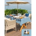 thumbnail image 4 of Easter Eggs Outdoor Tablecloth - 60x84 Inch Rectangle Dining Table Cover, Rabbit Spring Botanical Wildflowers Bunny Blue Waterproof Outdoor Table Cloth with Umbrella Hole & Zipper for Picnic/Patio, 4 of 7