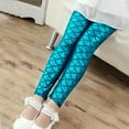 thumbnail image 1 of GYRATEDREAM 2-8T Toddler Kid Little Girls Colorful Mermaid Print Ankle Leggings Fleece Lined PU Tight Trouser, 1 of 3