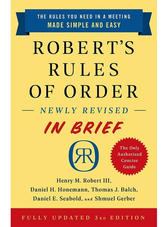 Robert's Rules of Order Newly Revised In Brief, 3rd edition (Edition 3) (Paperback)