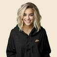 thumbnail image 4 of Dalix Pizza Embroidered Fleece Cropped Hoodie Cold Fall Winter Women in Dark Heather S Small, 4 of 5