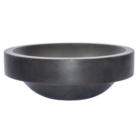 Semi Recessed Lava Stone Vessel Sink With Apron