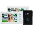 thumbnail image 2 of Sistema de videoportero inalámbrico con timbre con 2 monitores, pantalla TFT de 7 pulgadas, visión nocturna por infrarrojos y diseño resistente al agua, 2 of 10