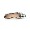 thumbnail image 4 of BLISSFUL STEP Inspired Women's Pointy Toe Tweed Plaid Knitted Printing Block Heels Pumps Black White 8, 4 of 7