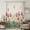 Light Beige Light Pink Light Yellow, variant on Watercolor Tulips Sheer Curtains 45" Long for Bedroom, Spring Flowers Butterflies Leaves Beige Light Filtering Privacy Drapes, Breathable Semi Sheer Short Window Treatment for Kitchen Cafe Bathroom