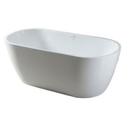 FerdY Bali 59" Acrylic Freestanding Bathtub with Brushed Nickel Drain