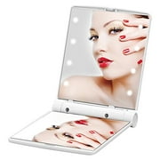 Pocket Mini LED Make Up Mirror with 8 Bright LED Lights,Cosmetic Mirror Folding Portable Compact Pocket Gift