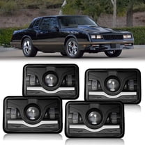 SHENKENUO 4pc 4x6'' LED Headlights Hi/Lo DRL For Chevrolet Monte Carlo 1980-1988 El Camino